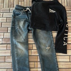 Boys 4T jeans and Nautica Long Sleeve